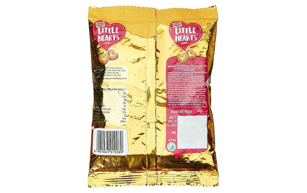 Britannia Little Hearts Classic Biscuits   Pack  37 grams